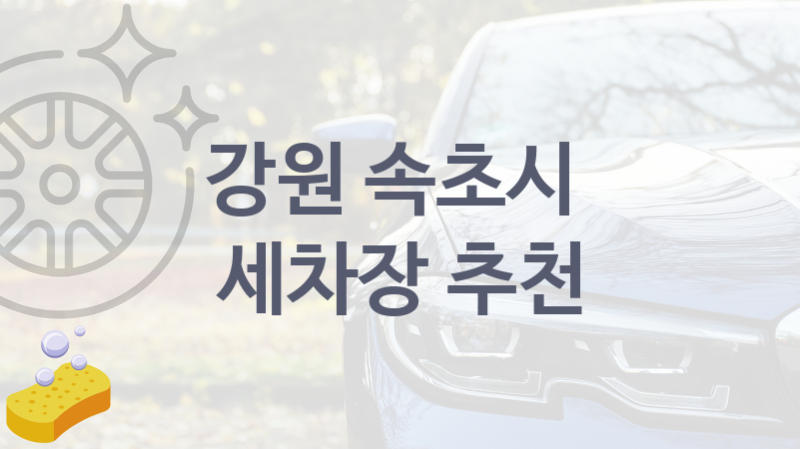 속초시  세차장 안내 및 추천 차종별 옵션별 가격