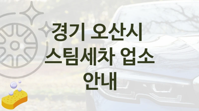 경기 오산시 
스팀세차 업소 안내