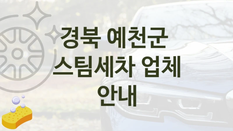 경북 예천군 
스팀세차 업체 안내