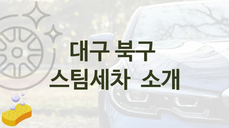 대구 북구 자동차 스팀세차 추천정보, 차종별 세차비용 안내
