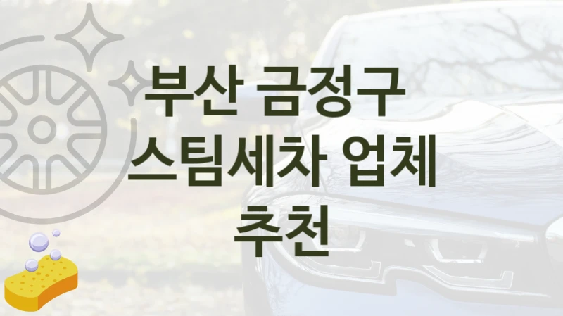 부산 금정구 
스팀세차 업체 추천