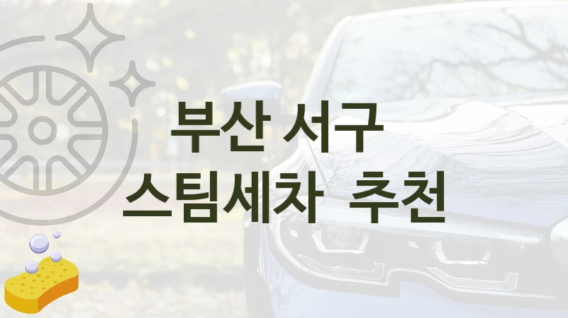 부산 서구  스팀세차 추천- 종류별 세차비용