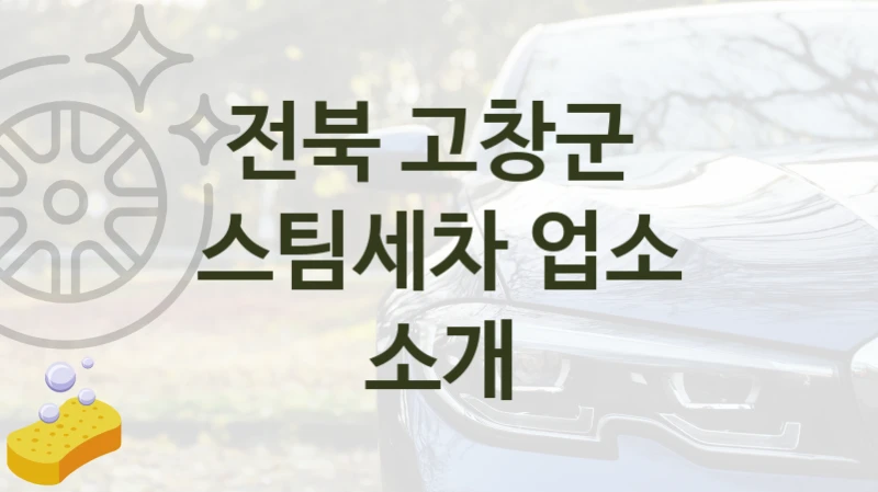 전북 고창군 
스팀세차 업소 소개