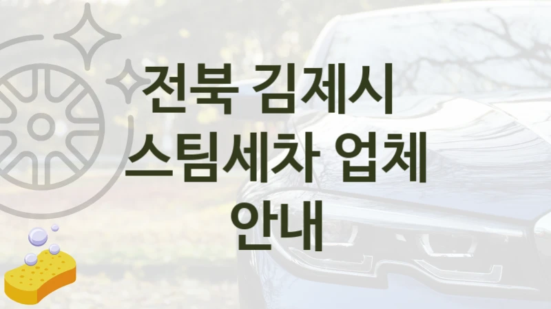 전북 김제시 
스팀세차 업체 안내