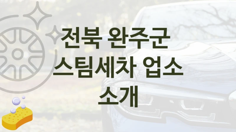 전북 완주군 
스팀세차 업소 소개