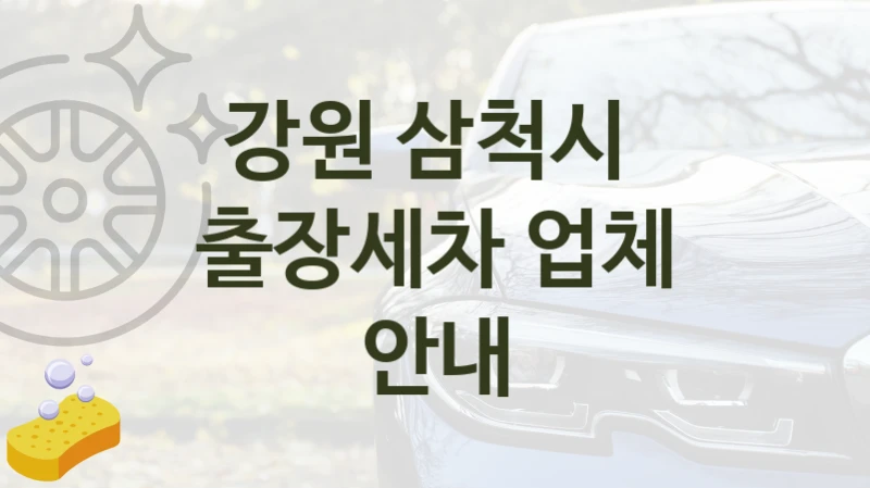 강원 삼척시 
출장세차 업체 안내