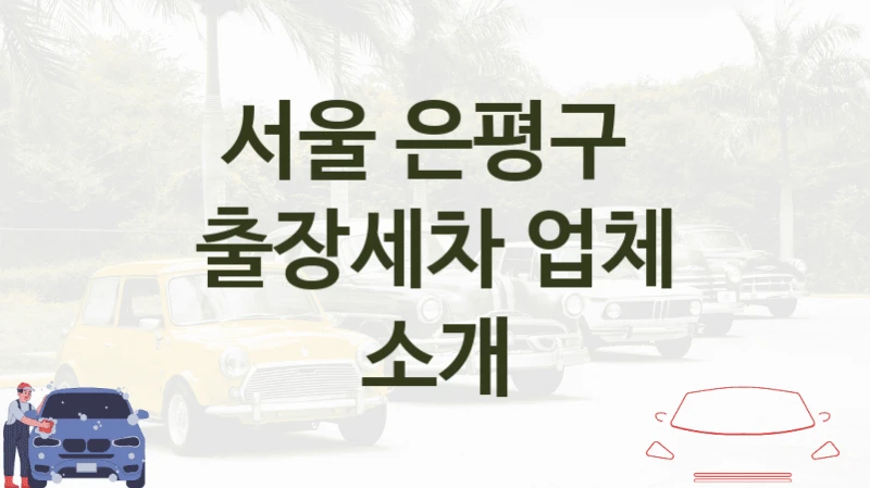 서울 은평구 
출장세차 업체 소개