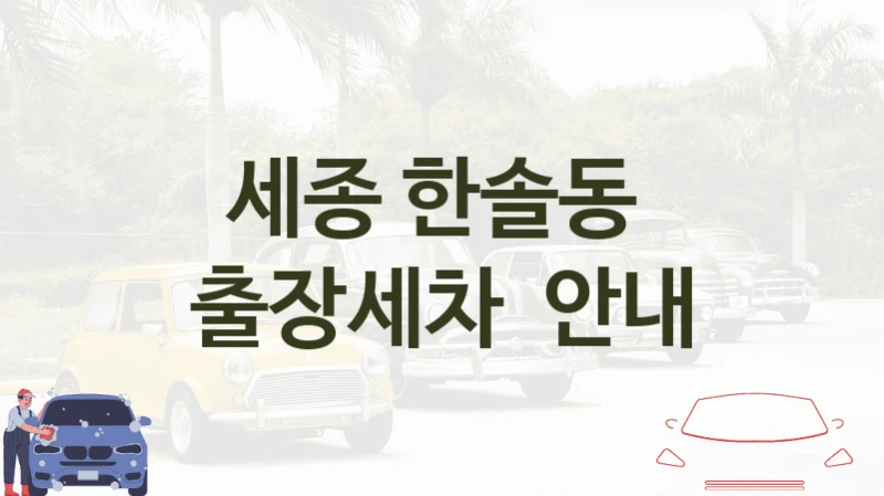 세종 한솔동 
출장세차  안내