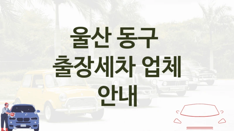 울산 동구 
출장세차 업체 안내