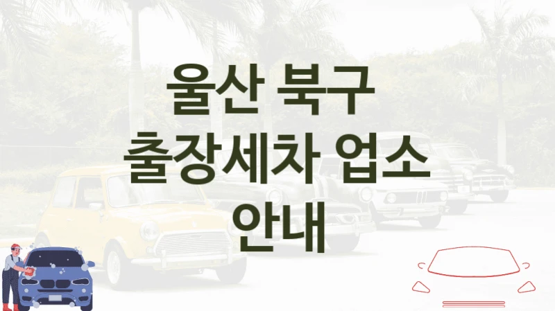 북구 자동차 출장세차 추천- 차량 크기별 세차비용