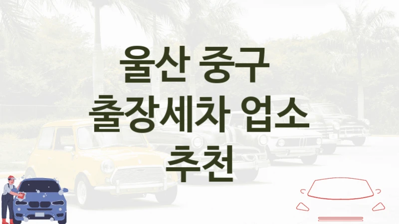 울산 중구 
출장세차 업소 추천