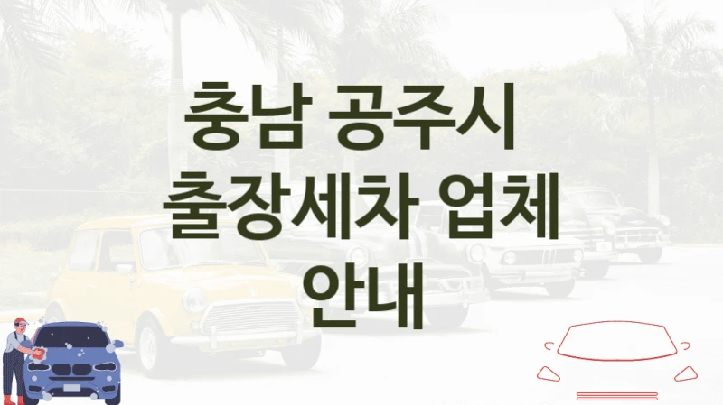충남 공주시 
출장세차 업체 안내