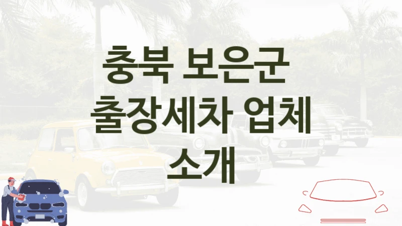 충북 보은군 자동차 출장세차 안내 추천 크기별 옵션별 세차가격