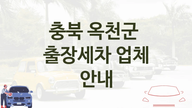 충북 옥천군 자동차 출장세차 안내 및 추천 부위별 옵션별 세차가격