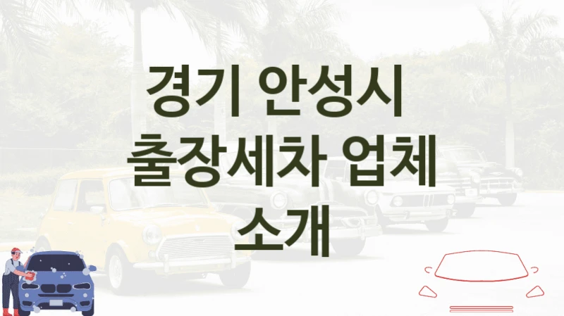 경기 안성시 
출장세차 업체 소개