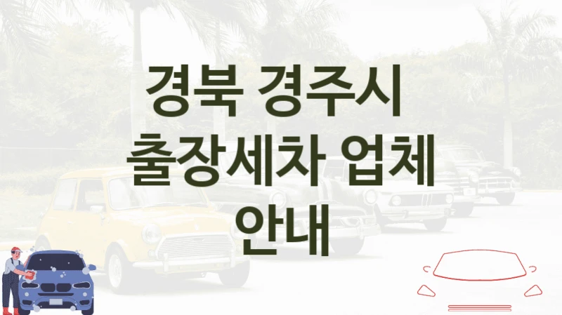 경북 경주시 방문 출장세차 안내 및 추천 부위별 옵션별 세차비용