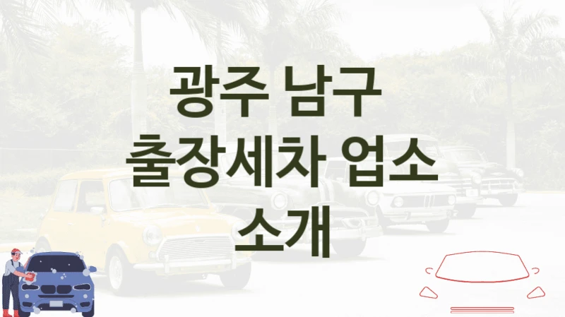 광주 남구 
출장세차 업소 소개