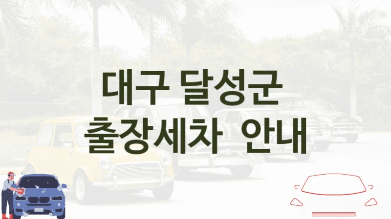 대구 달성군 
출장세차  안내