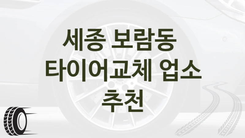 세종 보람동 
타이어교체 업소 추천