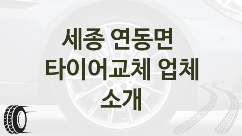 세종 연동면 
타이어교체 업체 소개
