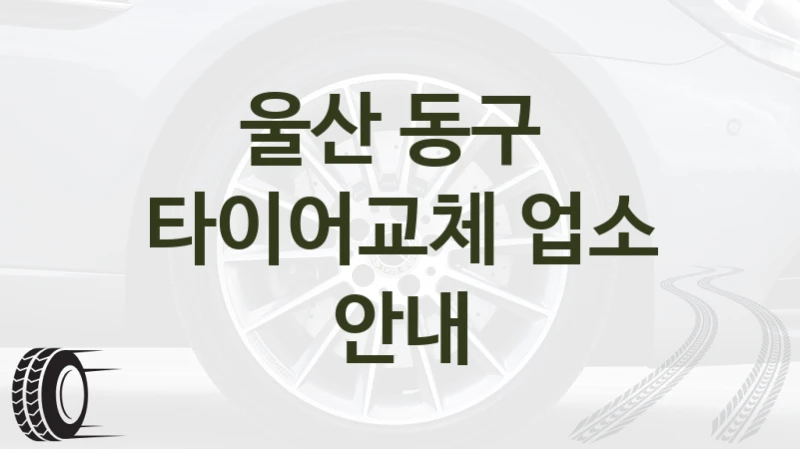울산 동구 
타이어교체 업소 안내