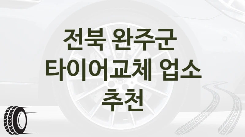 전북 완주군 
타이어교체 업소 추천