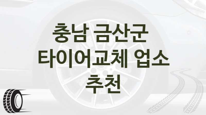충남 금산군 
타이어교체 업소 추천