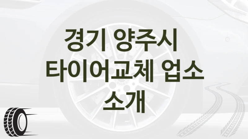 경기 양주시 
타이어교체 업소 소개