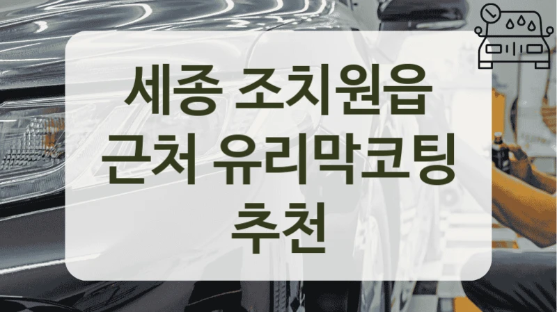 세종 조치원읍 근처 유리막코팅 추천