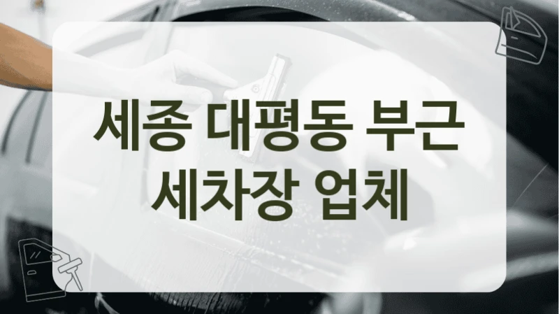 세종 대평동 부근 세차장 업체