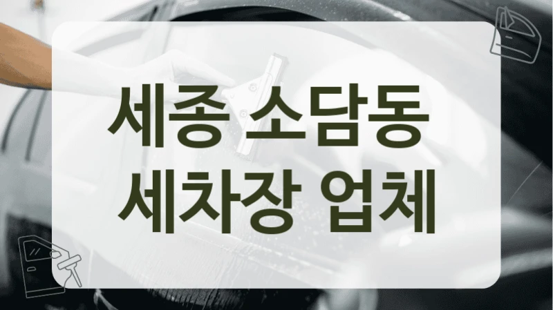 세종 소담동  세차장 업체