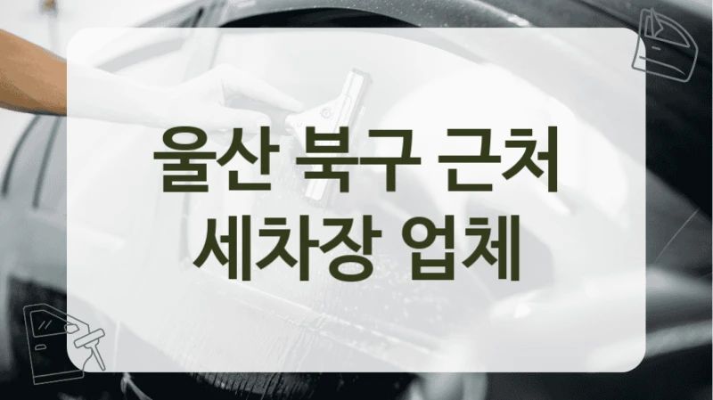 울산 북구 근처 세차장 업체