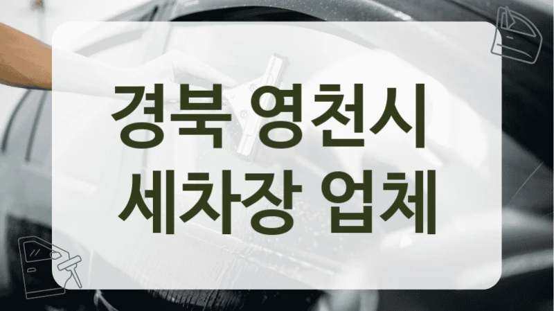 경북 영천시 세차 장비 좋은 곳 업체 추천
