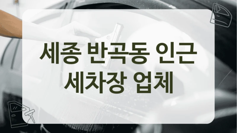 세종 반곡동 인근 세차장 업체