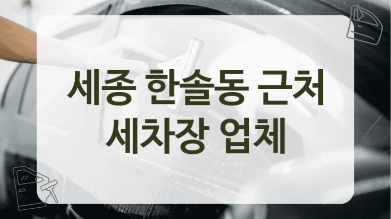세종 한솔동 근처 세차장 업체