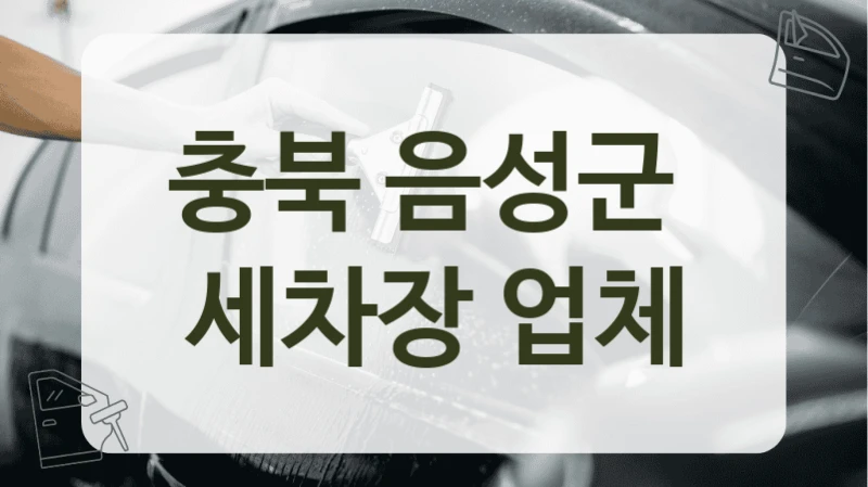 충북 음성군 자동차 세차 서비스 구성 알아보기